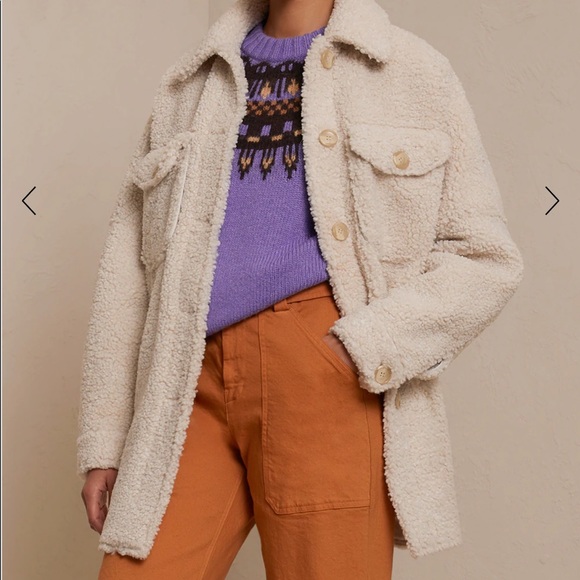 🧸Choosy Momo oversized Teddy shirt jacket in beige - Picture 6 of 6